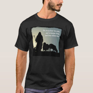 Seine Schafe hören seine Stimme Christlich T-Shirt