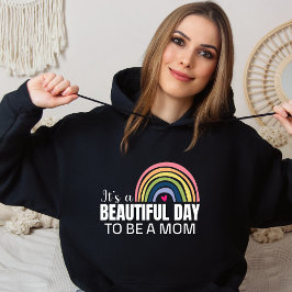 Seine schöne Mama Rainbow Black Hoodie