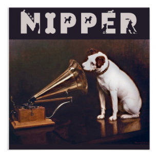 Seine Stimme seines Herrn Nipper Der Hund Poster