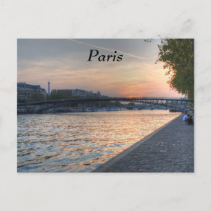 Seine sunset postkarte