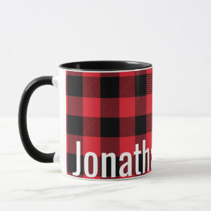 Seine Tasse Red Black Buffalo Kariert
