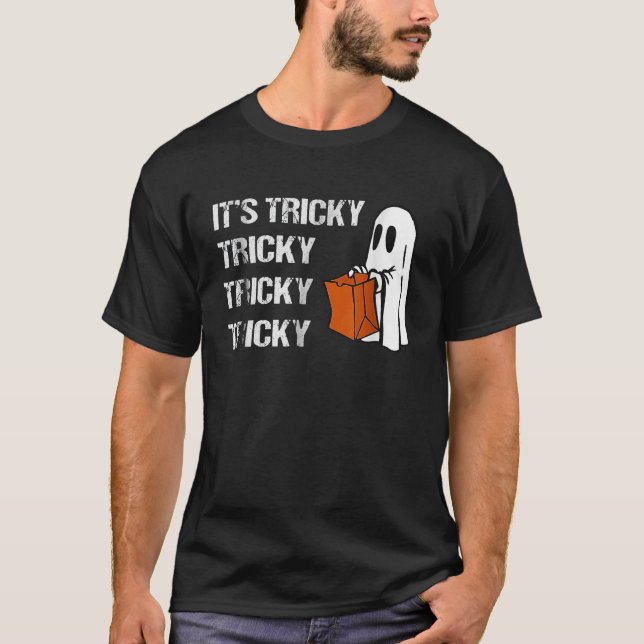 Seine tricky Ghost Boo Funny Halloween Mens Womens T-Shirt (Vorderseite)