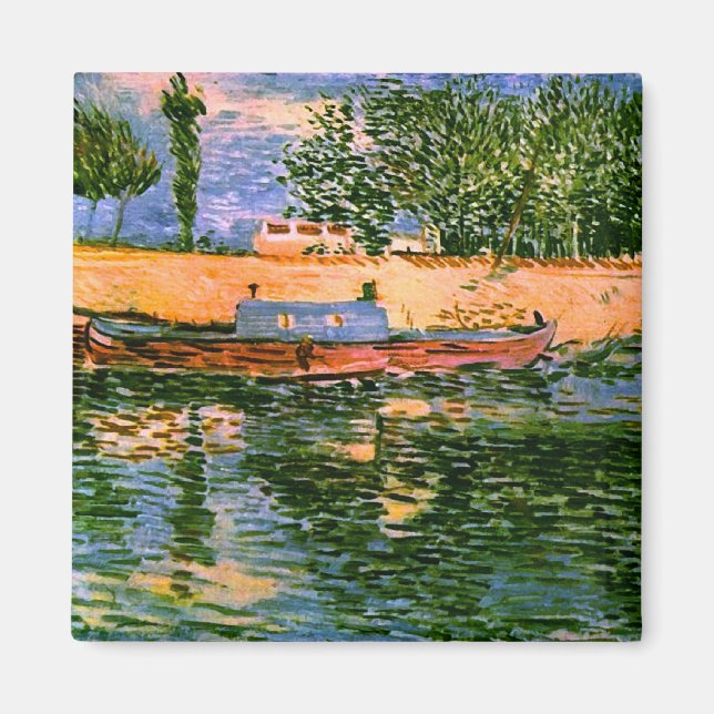 Seine-Ufer mit Boote Van Gogh Kunsthandwerk Magnet (Vorne)