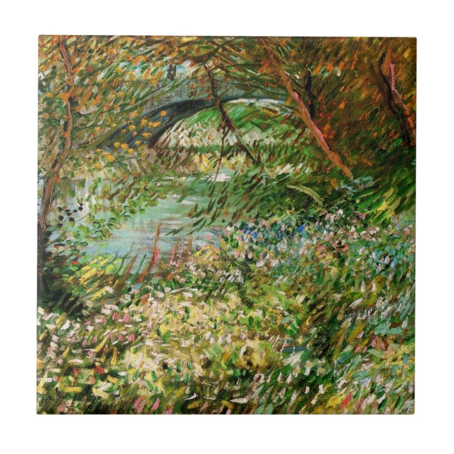 Seine-Ufer, Pont de Clichy von Vincent van Gogh Fliese (Vorderseite)