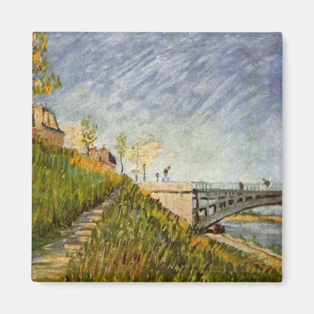 Seine-Ufer, Pont de Clichy von Vincent van Gogh Magnet (Vorne)