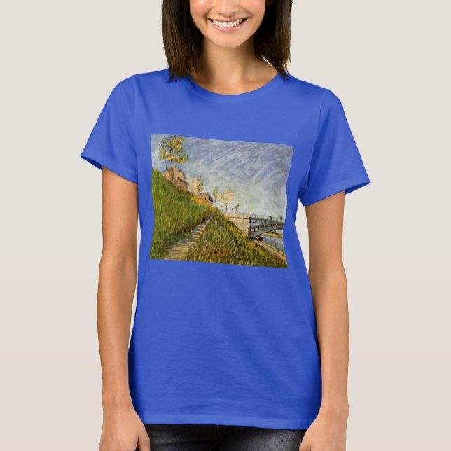 Seine-Ufer, Pont de Clichy von Vincent van Gogh T-Shirt (Vorderseite)