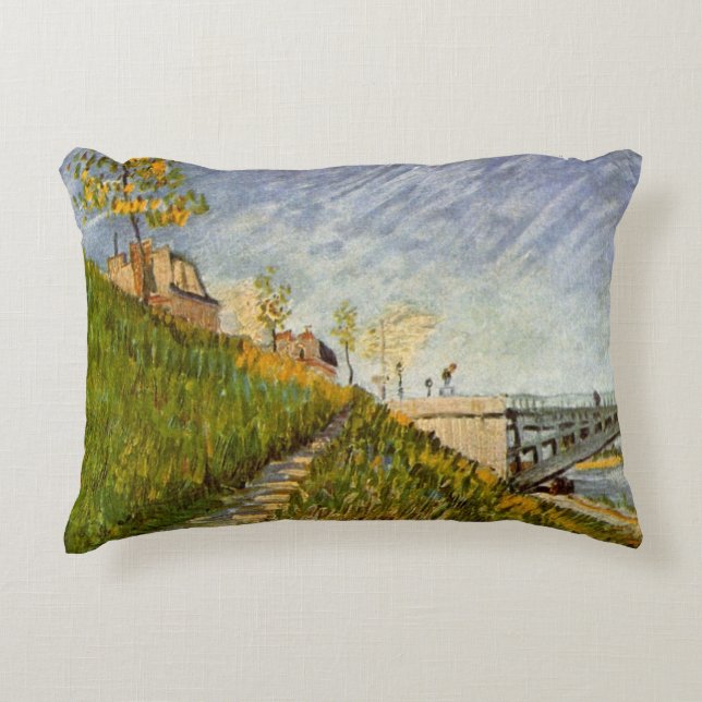 Seine-Ufer, Pont de Clichy von Vincent van Gogh Zierkissen (Vorderseite)