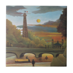 Seine und Eiffelturm bei Sonnenuntergang von Henri Fliese
