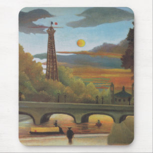 Seine und Eiffelturm bei Sonnenuntergang von Henri Mousepad