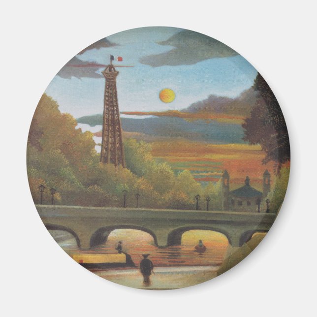 Seine und Eiffelturm bei Sunset by Henri Rousseau Magnet (Vorne)