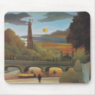 Seine und Eiffelturm bei Sunset by Henri Rousseau Mousepad