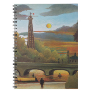 Seine und Eiffelturm bei Sunset by Henri Rousseau Notizblock