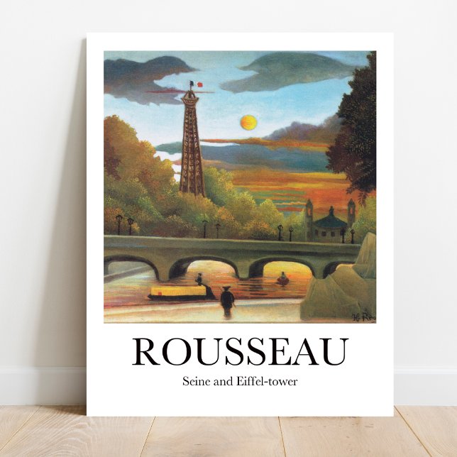 Seine und Eiffelturm von Henri Rousseau Poster (Parisian Dream: Rousseau's Seine & Eiffel Tower. Museum-quality poster)