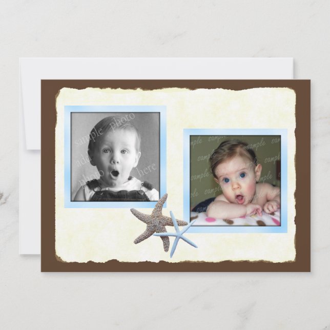 Seine und ihr Baby Foto Hochzeitsankündigung Ankündigung (Vorderseite)