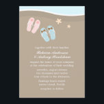 Seine und ihre Flip Flops Beach Hochzeit Einladung<br><div class="desc">Hochzeitseinladungen mit einem Paar Flip Flops im Sand.</div>