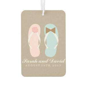 Seine und ihre Flip Flops Hochzeit Autolufterfrischer