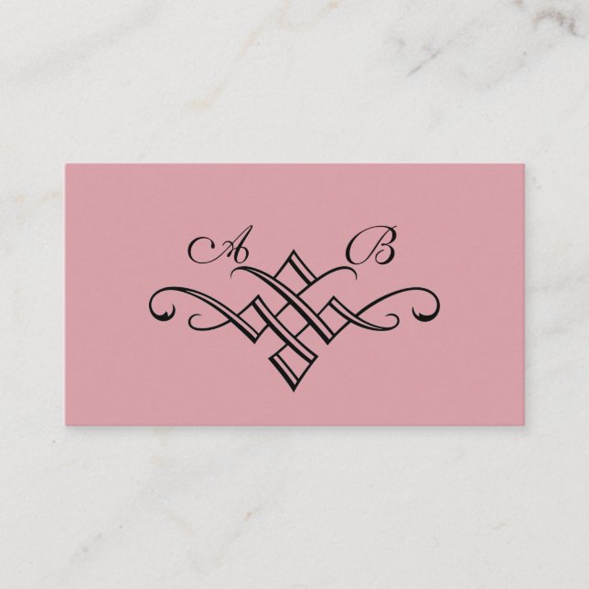 Seine und ihre Monogram Wedding Website Card in Ro Begleitkarte (Vorderseite)