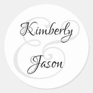 Seine und ihre Skriptnamen, Black & Grey Schlüssel Runder Aufkleber