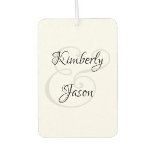 Seine und ihre Skriptnamen, schwarz & grau Autolufterfrischer