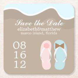 Seine und ihre Strände Hochzeit Rechteckiger Pappuntersetzer