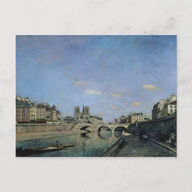 Seine und Notre Dame in Paris, 1864 Postkarte (Vorderseite)