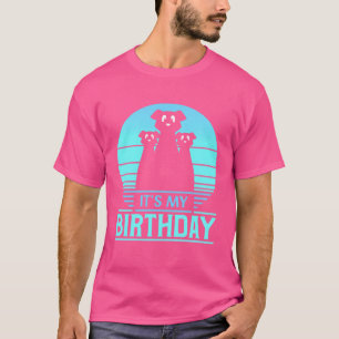 Seine Vintagen Hunde am Geburtstag Blue Birthday T-Shirt