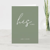 Seine Vows Card Minimalistische Script Vows Sage
