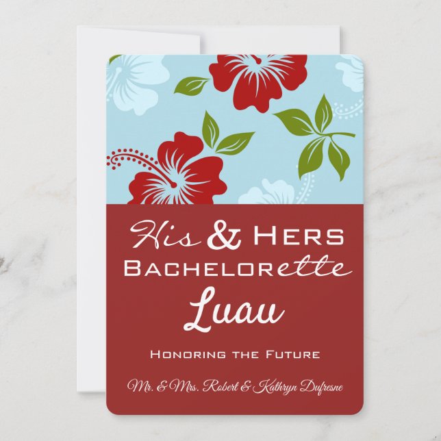 Seiner & ihrer Bachelor/Bachelorette Luau Einladun Einladung (Vorderseite)