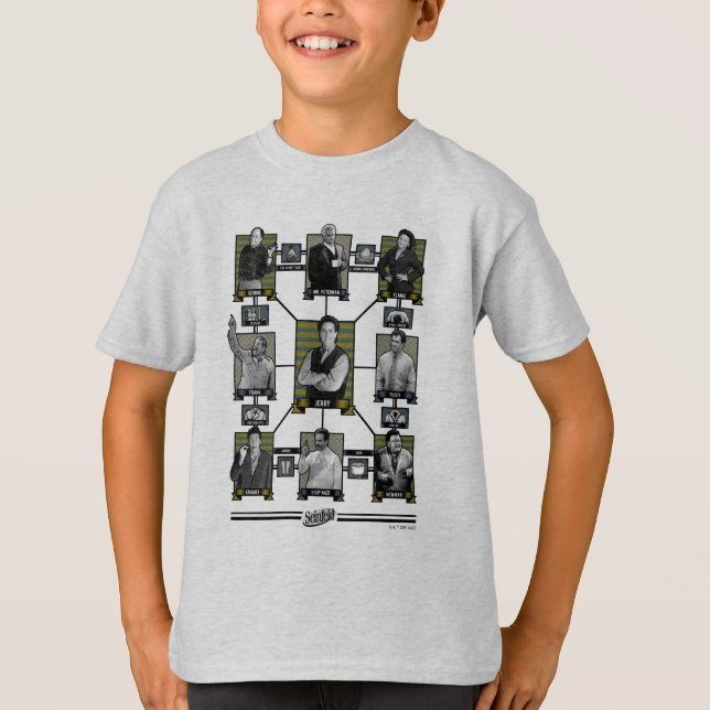 Seinfeld | Character Relationship Chart T-Shirt (Vorderseite)