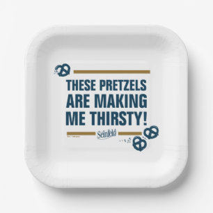 Seinfeld "Diese Bretzels" Typografie Graphic Pappteller