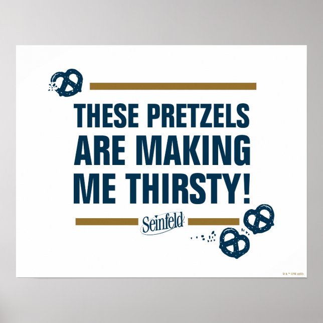Seinfeld | "Diese Bretzels" Typografie Graphic Poster (Vorne)