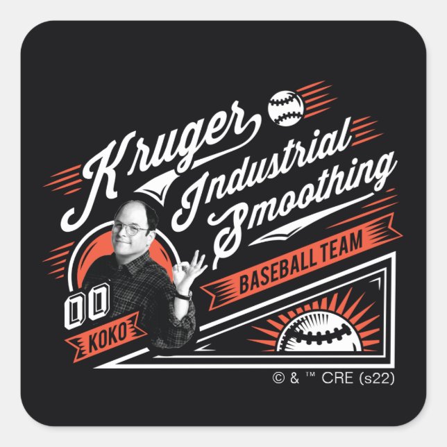 Seinfeld | Kruger Industrial Baseball Team Quadratischer Aufkleber (Vorderseite)
