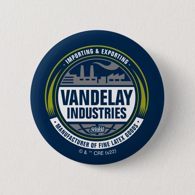 Seinfeld | Logo von Vandelay Industries Button (Vorderseite)
