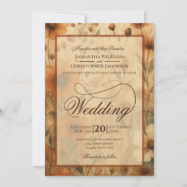 Seinna Boho Wildflowers Fancy Script Wedding Einladung
