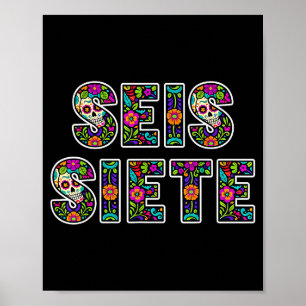 Seis Siete 67 Six Seven Meme Día De Los Muertos  Poster