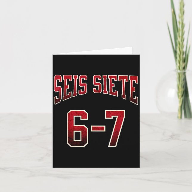 Seis Siete 67 Spanish Srts Jersey Funny Six Seven  Karte (Vorderseite)