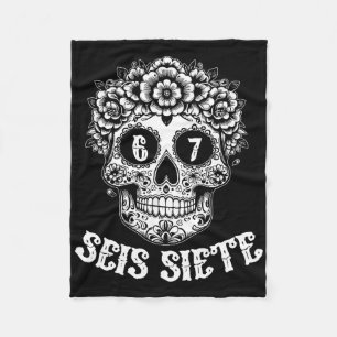 Seis Siete Mexican Los Muertos Calaveras Schädel 6 Fleecedecke