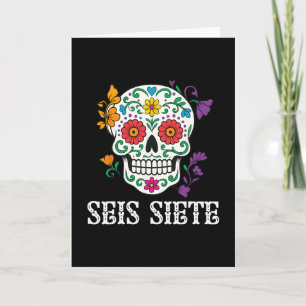 Seis Siete Mexikanischer Los Muertos Calaveras Zuc Karte