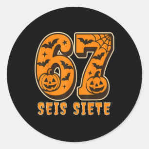 Seis Siete Spanisches Halloween 67 Jungen Kinder S Runder Aufkleber