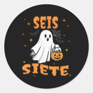 Seis Siete Spanisches Halloween 67 Jungen Kinder S Runder Aufkleber