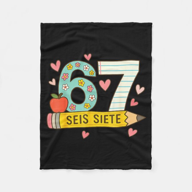 Seis Siete Spanish 67 Funny Six Seven Espanol Funn Fleecedecke (Vorderseite)