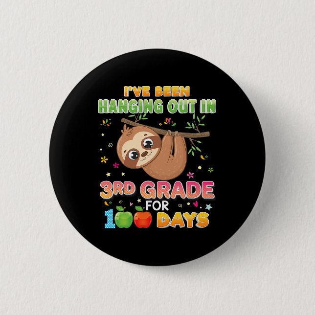 Seit 100 Tagen in 3. Klasse Button (Vorderseite)