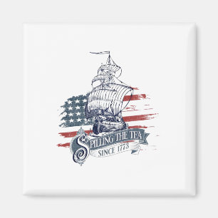 Seit 1773 am 4. Juli das Tee verbreiten vier Magnet