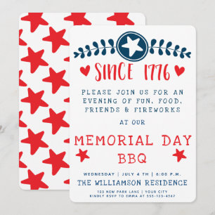 Seit 1776 - American Pride / Memorial Day GRILLEN Einladung