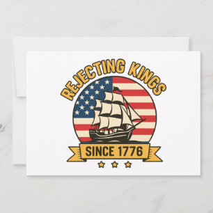 Seit 1776 Könige ablehnen Vintage Patriotisch USA Einladung