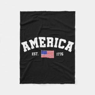 Seit 1776 Patriotische US-amerikanische Flagge 4.  Fleecedecke