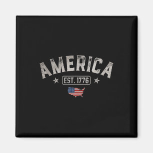 Seit 1776 Patriotische US-amerikanische Flagge 4. Magnet