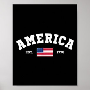 Seit 1776 Patriotische US-amerikanische Flagge 4. Poster