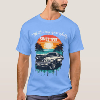 Seit 1981 stilvoll gealtert Klassische Pflege frie T-Shirt