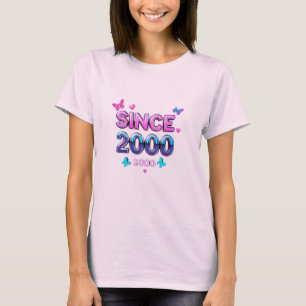 SEIT 2000 - Y2K Retro ästhetische Typografie Desig T-Shirt
